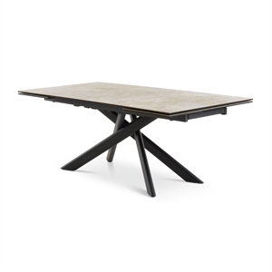 Hudson Spisebord m. udtræk  - Keramisk bordplade, Taupe - Mål: 100 X 200 / 300 CM. - Stærk Pris